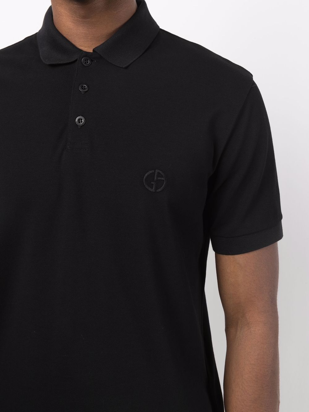 Giorgio Armani Classic Short-sleeve Polo Shirt In Black