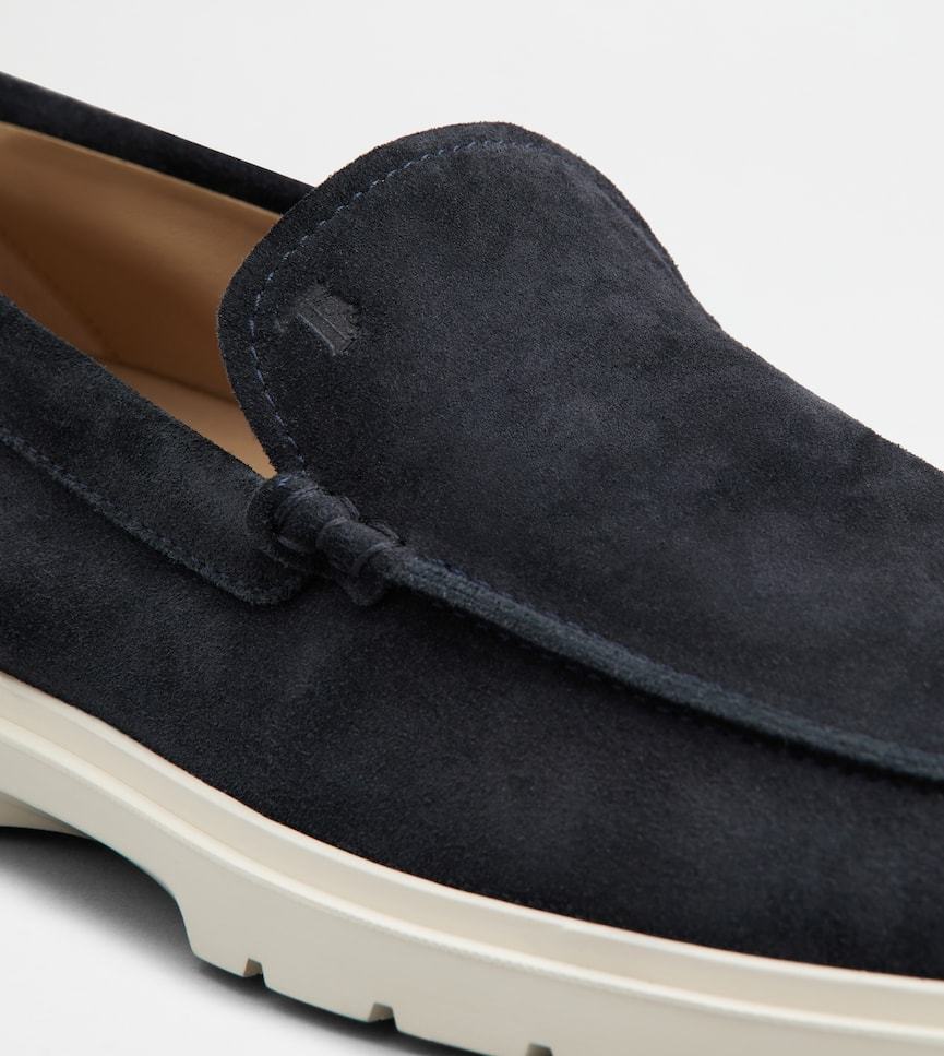 Tod's Logo-debossed Suede Loafers In Black