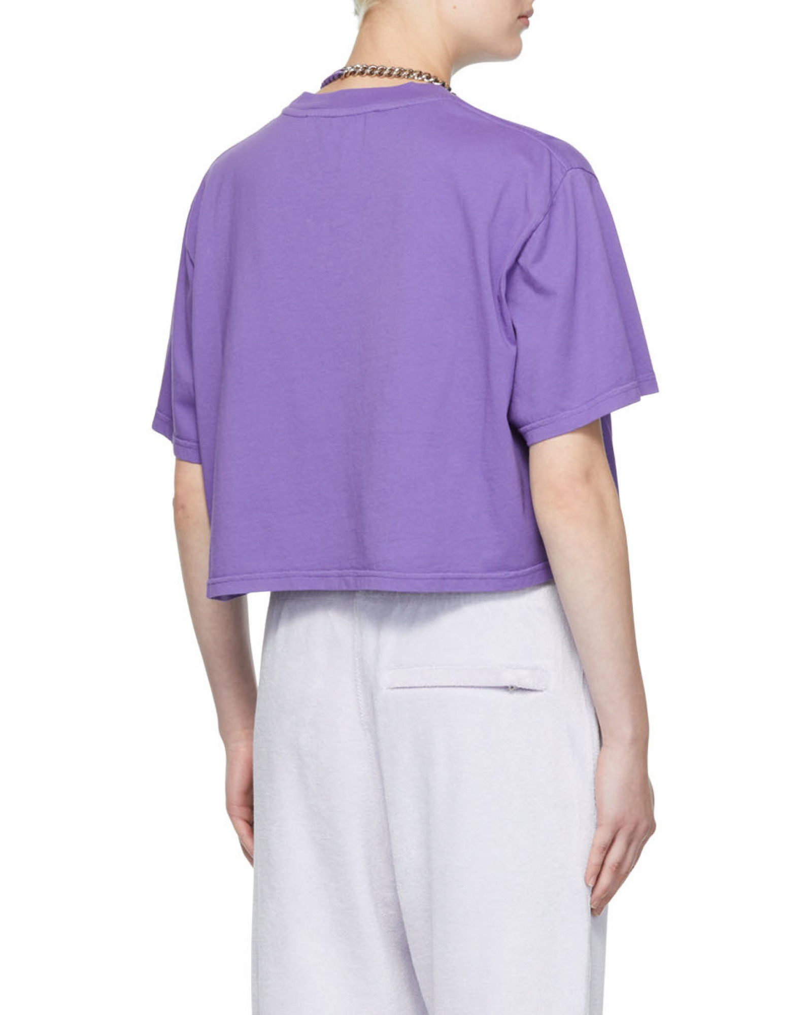 Alyx Logo Cropped Cotton Jersey T-shirt In Blue
