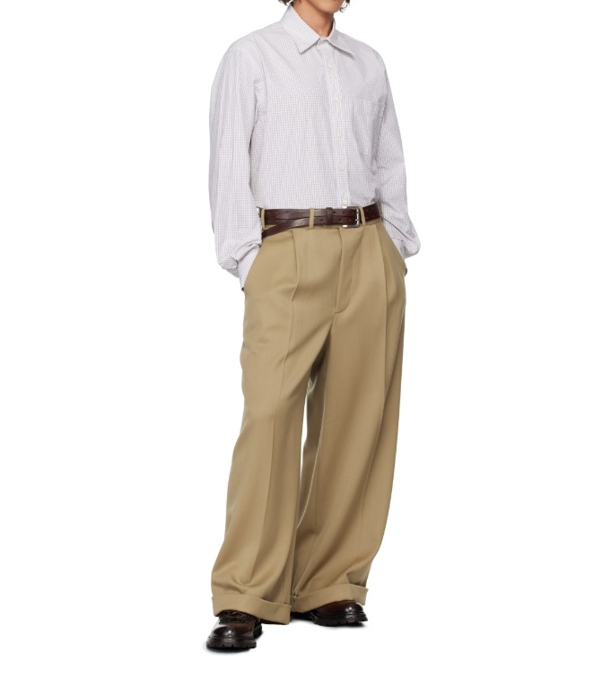 Hed Mayner Beige Virgin Wool Trousers In White