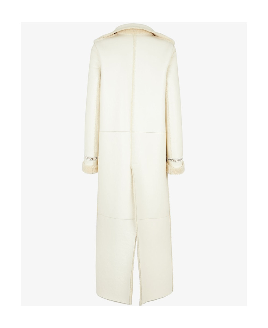 Fendi Mantel Long Sleeved Midi Coat In White