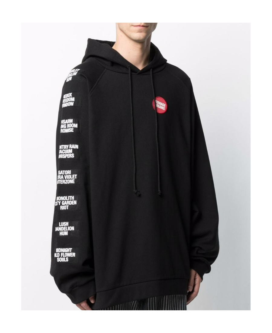 Raf Simons Oversized Patch-embellished Hoodie In Black