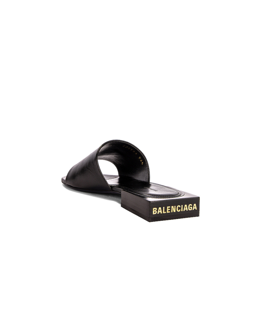 Balenciaga Logo Sandals In Black