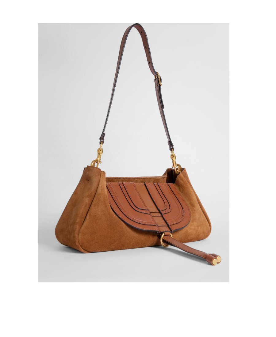 Chloé Marcie Suede Shoulder Bag In Brown