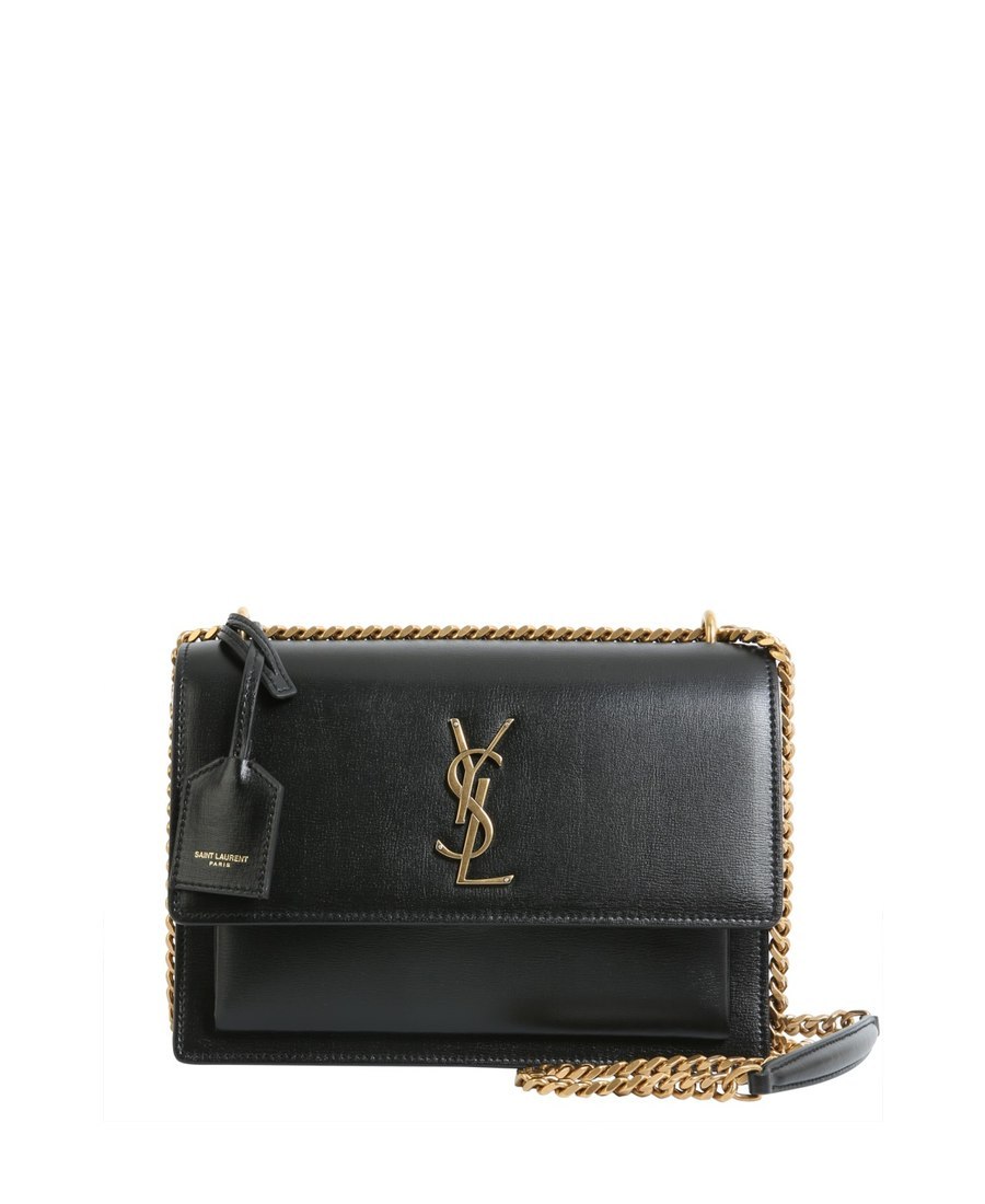 Saint Laurent Sunset Chain Bag In Black