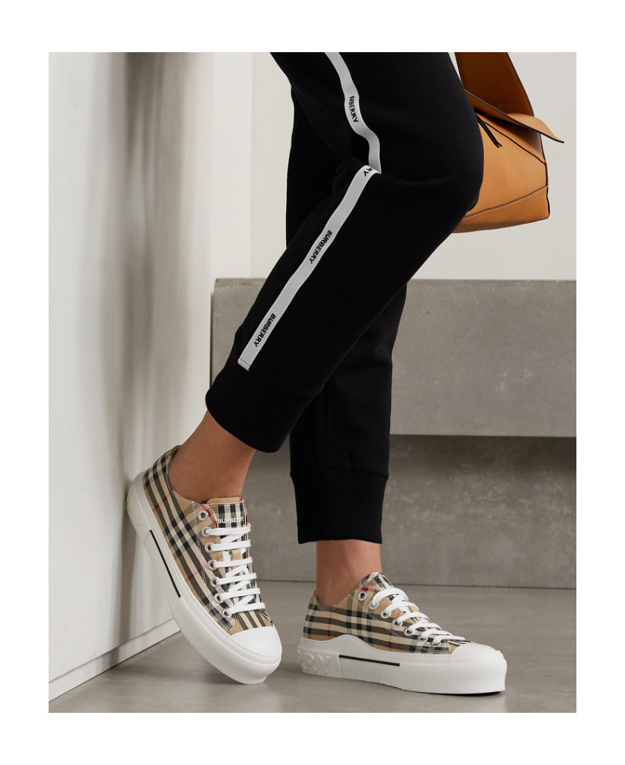 Burberry Women Vintage Check Cotton Sneakers In White