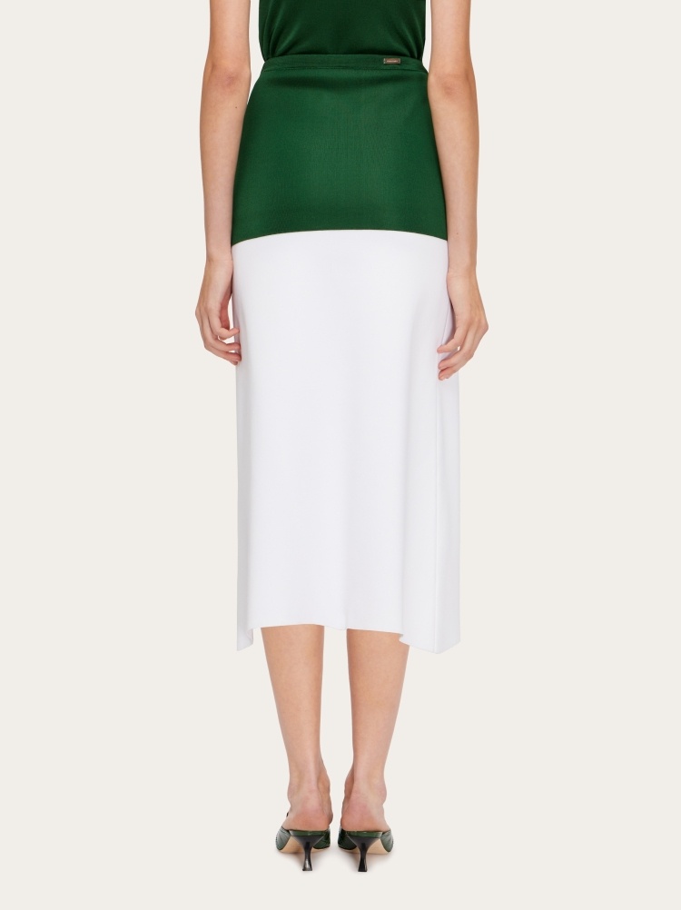 Shop Ferragamo Emblem Skirt In Green