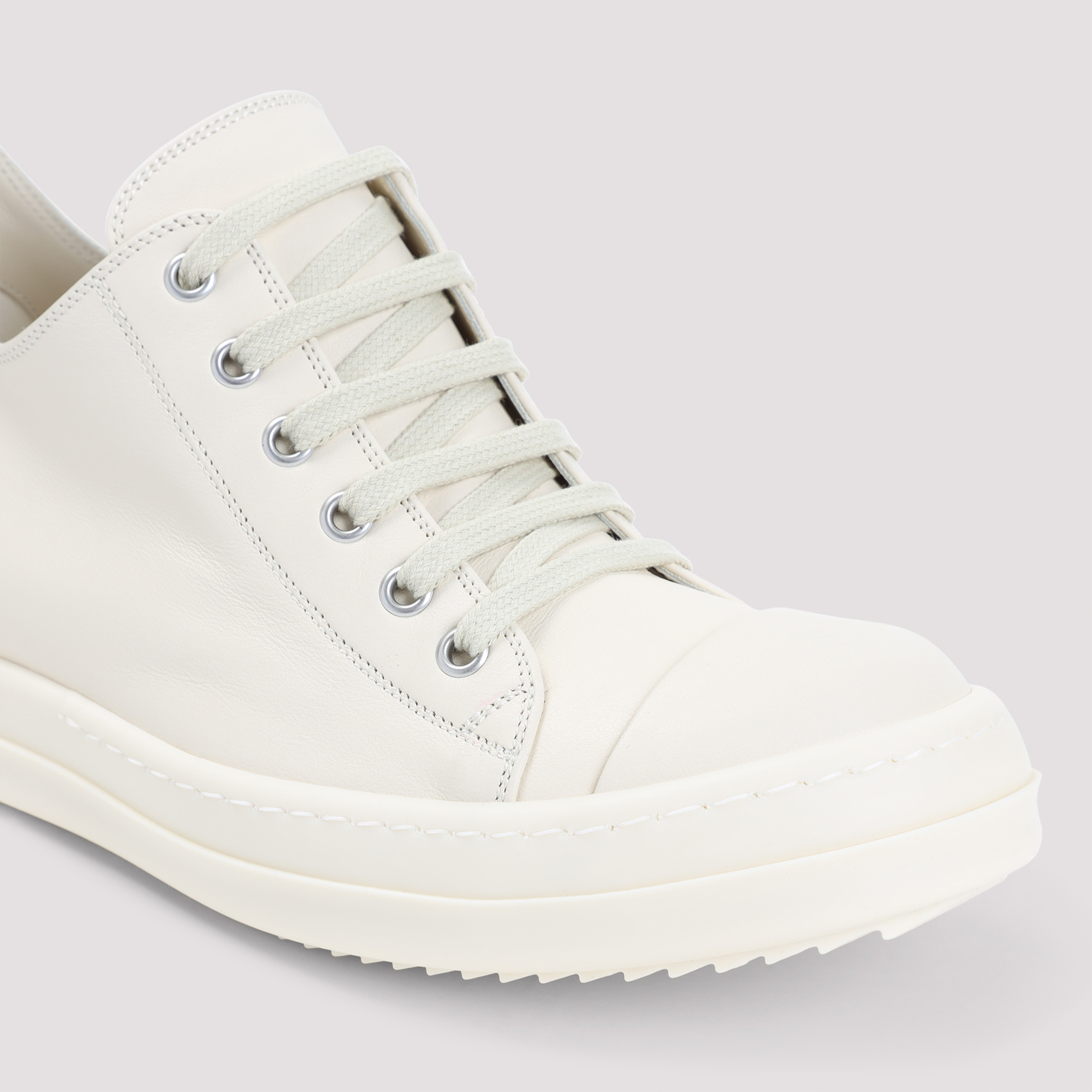 Rick Owens Leather Lace-up High-top Sneakers In White