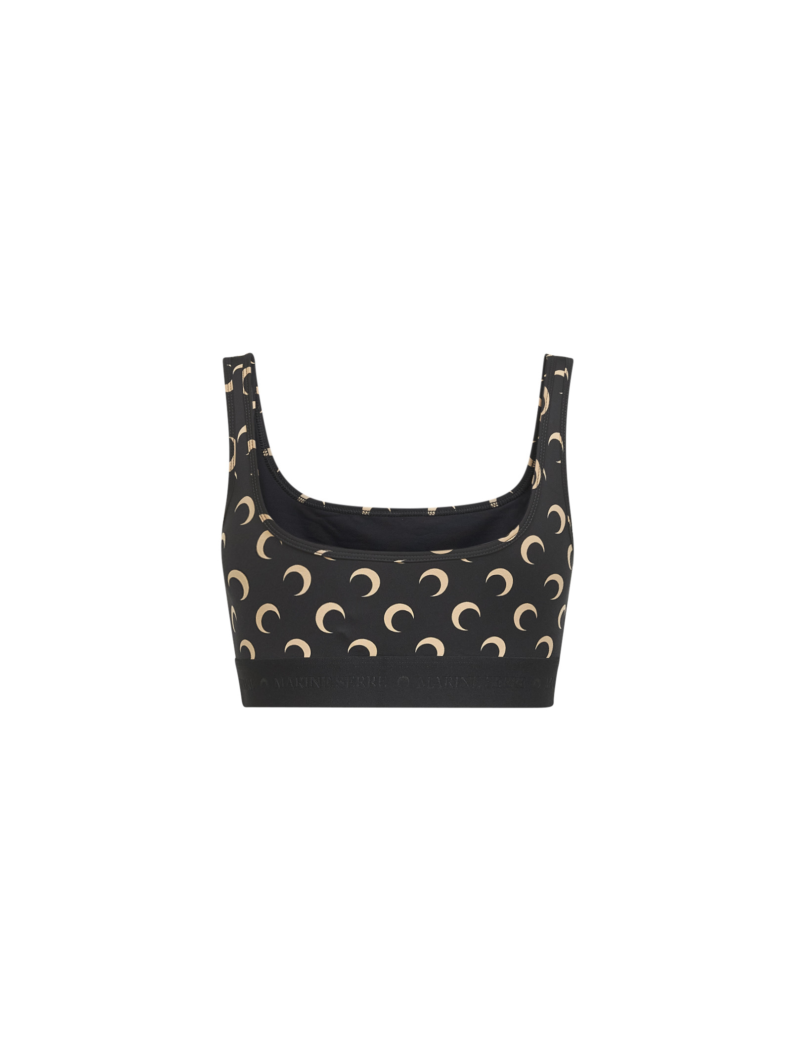 Marine Serre Fitted Underwear Top With Crescent Moon Pattern In Black