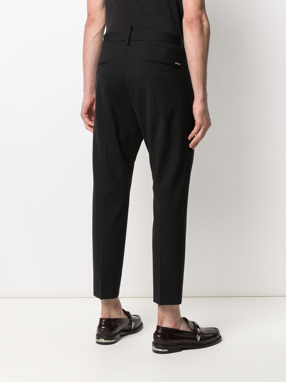 Dsquared2 Dan Stretch-fit Wool Trousers In Black
