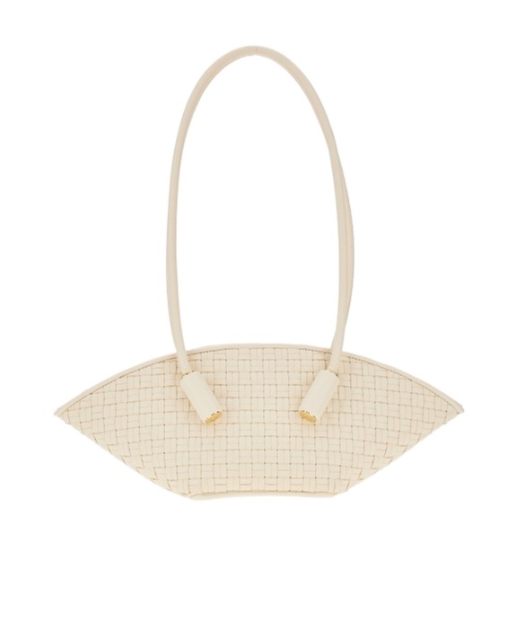 Themoirè Ivory Olympia Bag In Woven Eco-leather In Nude