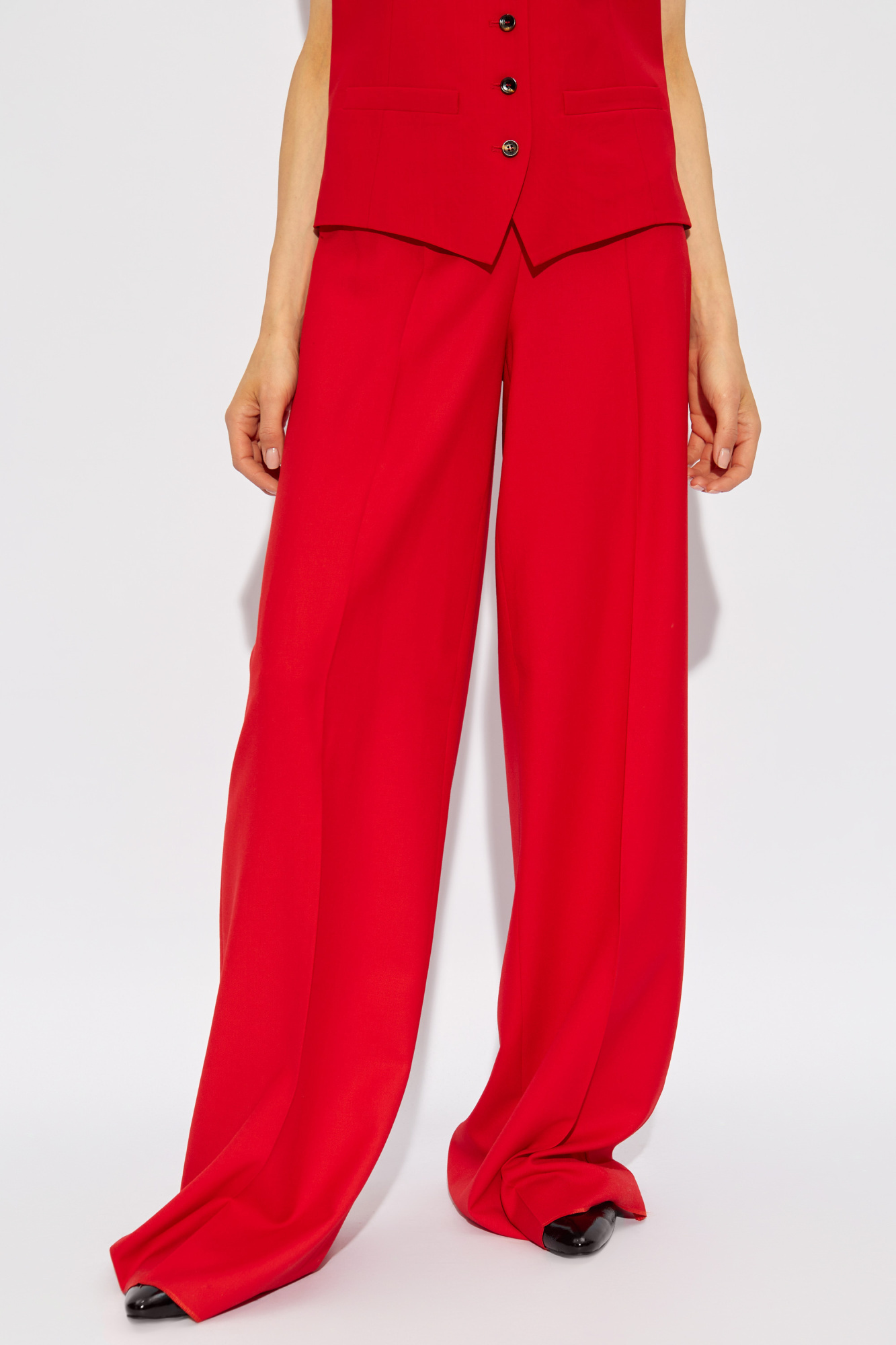 Max Mara Senna High-waisted Trousers In Red