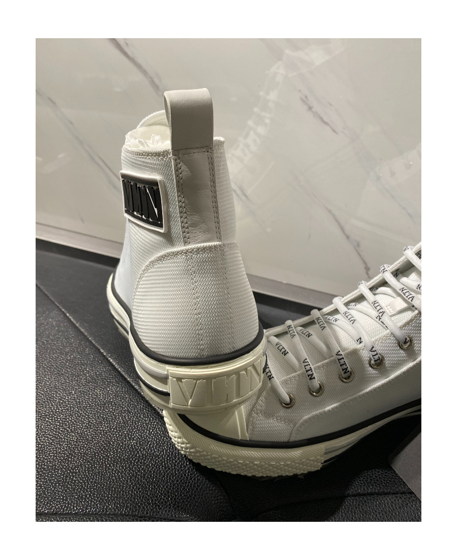 Valentino Vltn Mesh High-top Sneaker In Gray