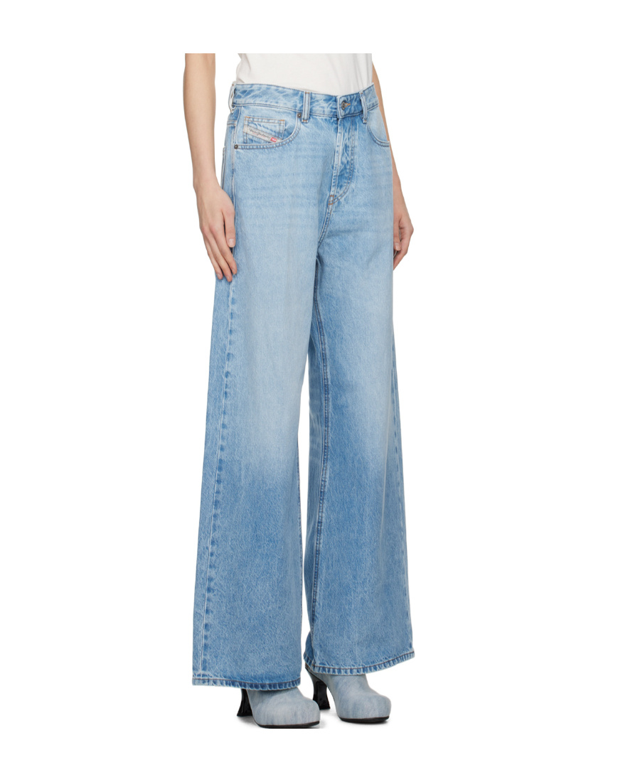 Diesel 1996 D-sire Low-rise Wide-leg Jeans In Blue