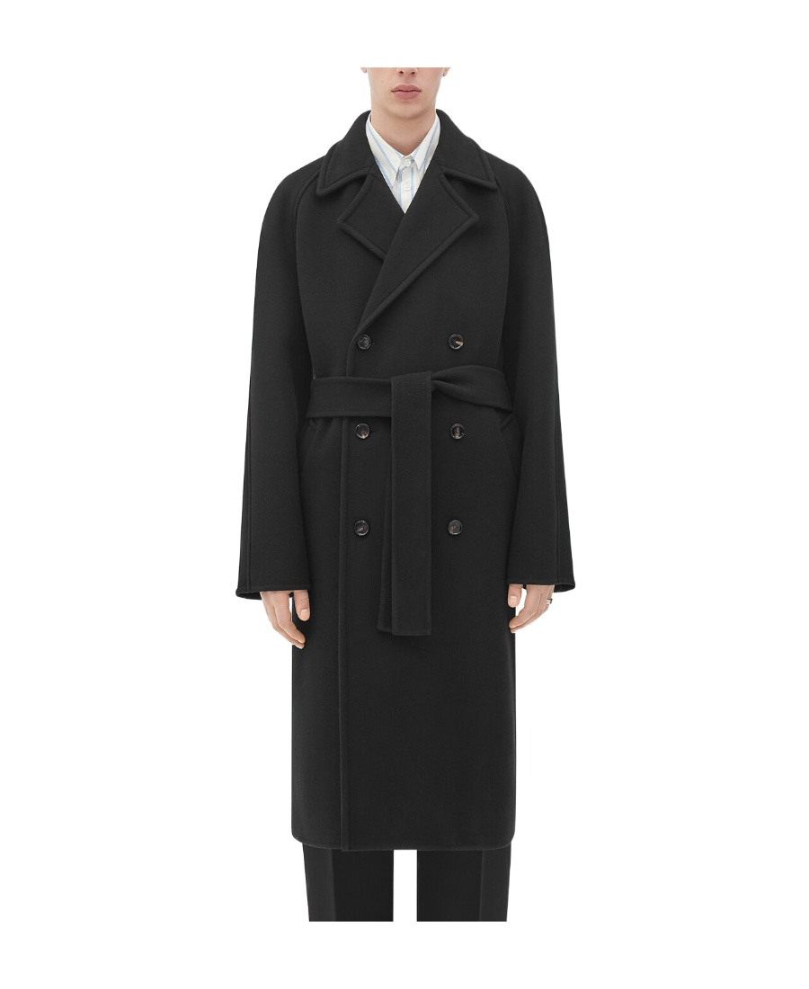 Bottega Veneta Double-breasted Wool And Cashmere Coat In Black