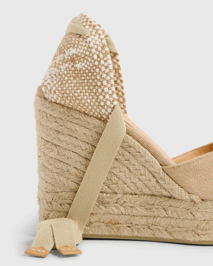 Shop Castaã±er Chiara 110mm Wedge Espadrilles In Nude