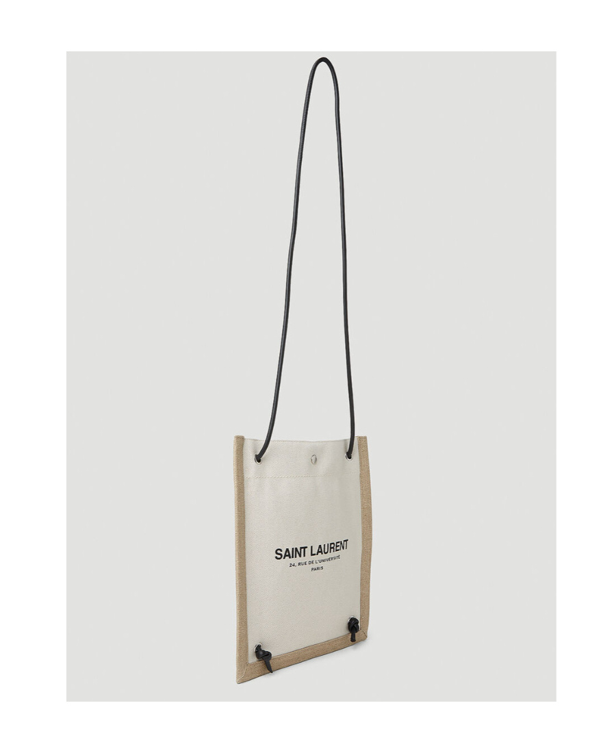 Saint Laurent Two-tone Canvas Backpack In White