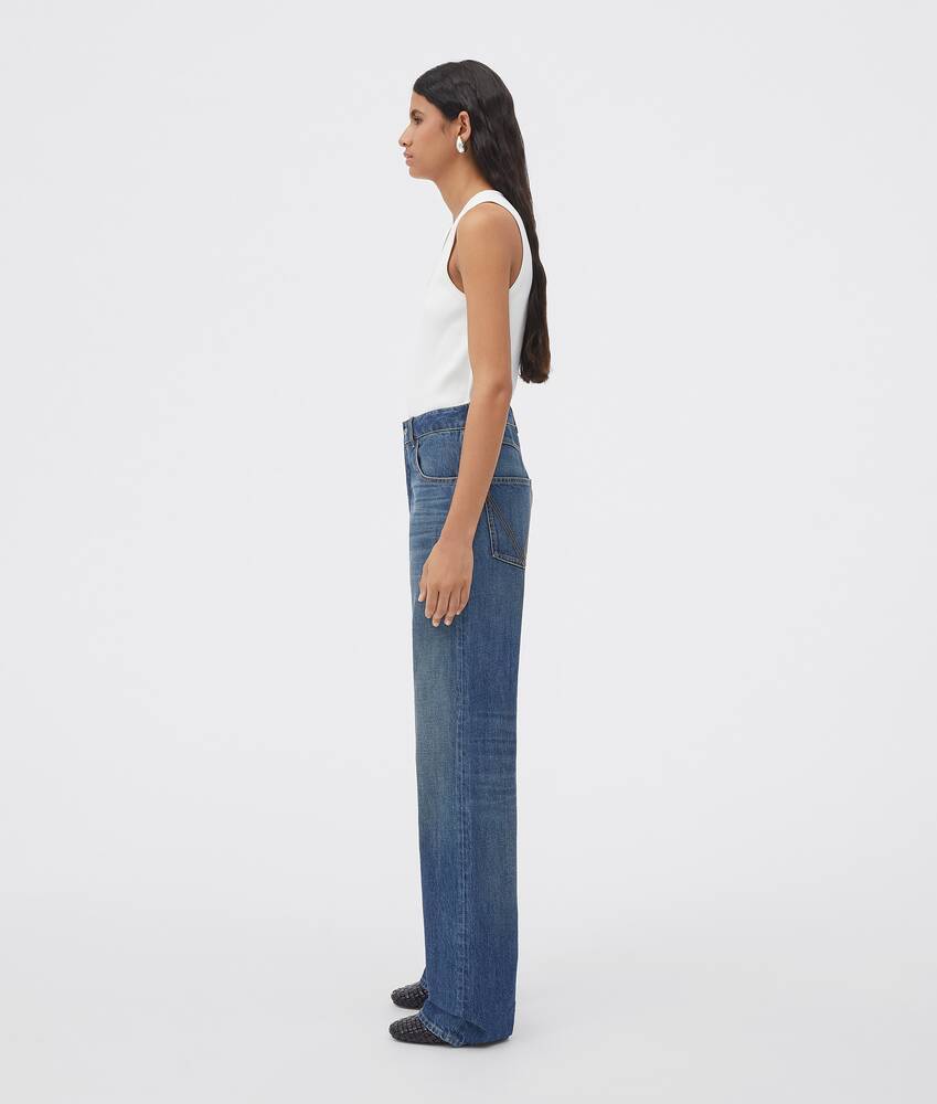 Shop Bottega Veneta Straight Jeans In Blue