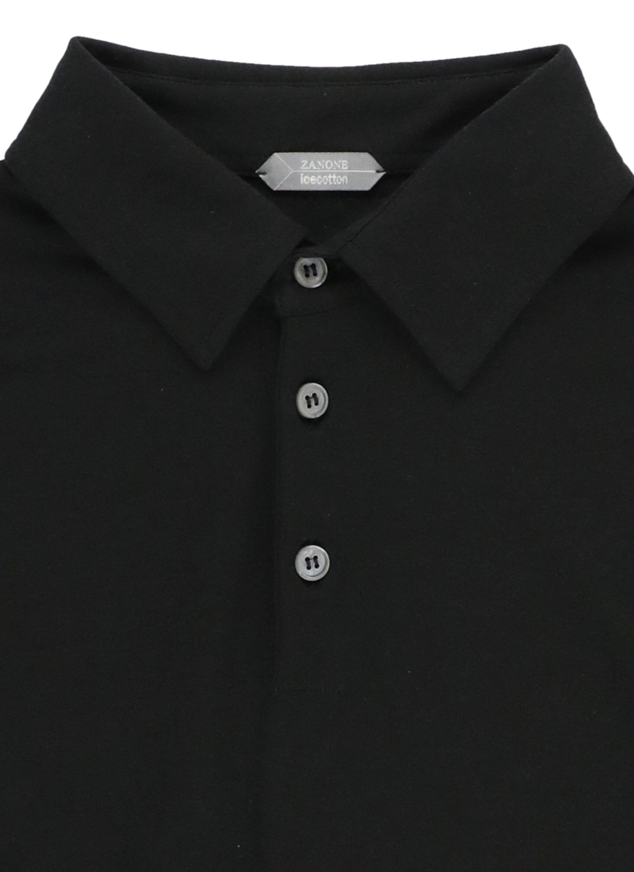 Zanone Ice Cotton Polo Shirt In Black