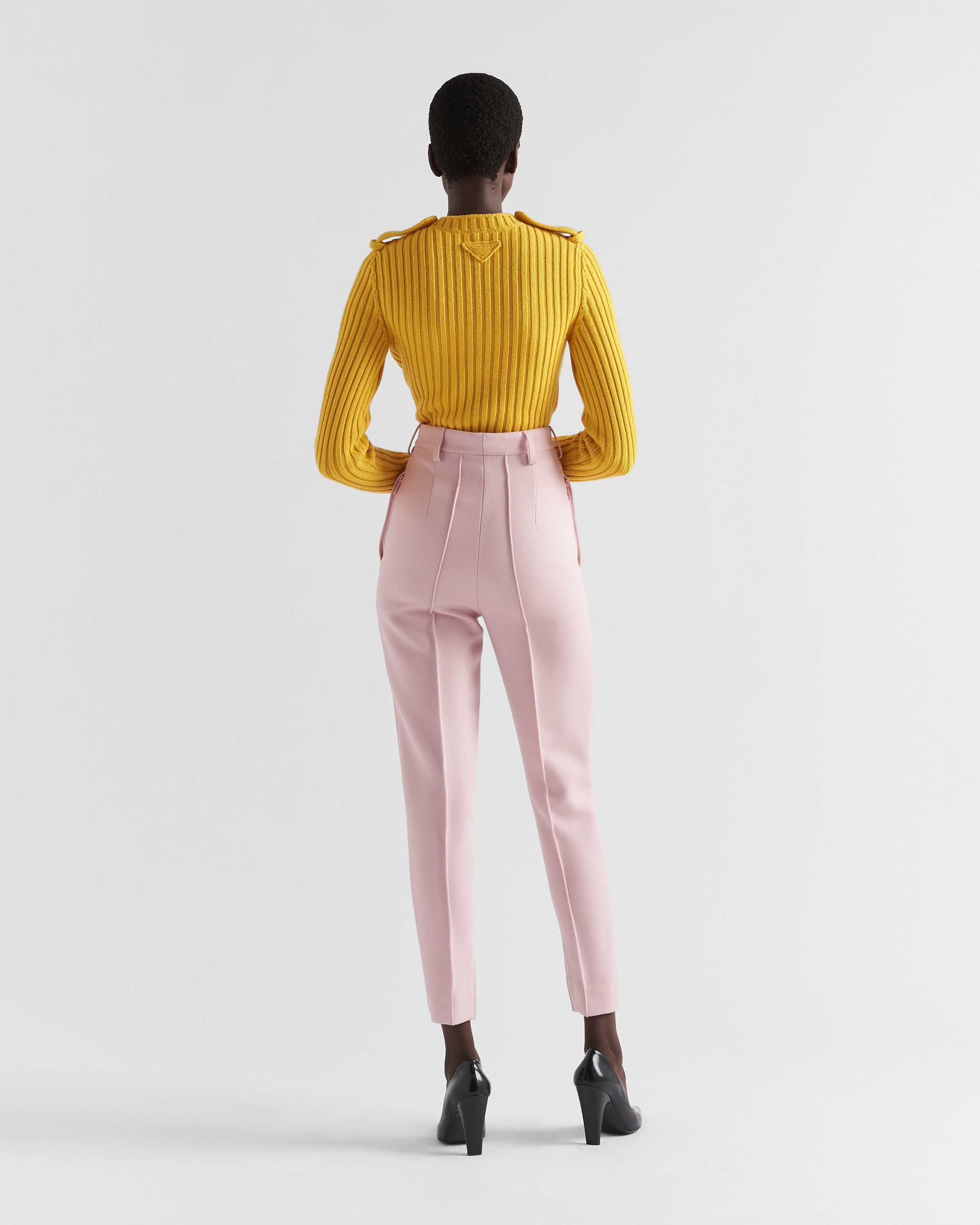 Prada High-waist Tapered-leg Trousers In Pink