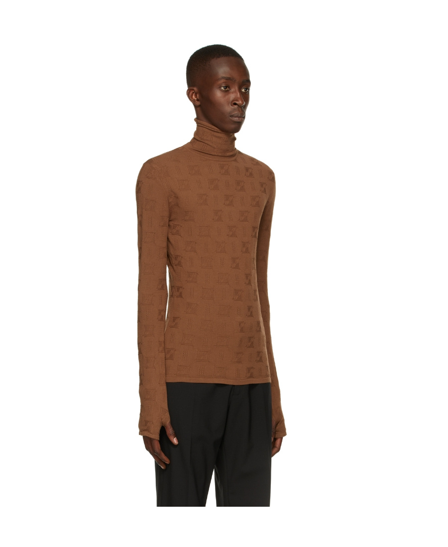 Shop We11 Done All Over Logo Pullover In Brown