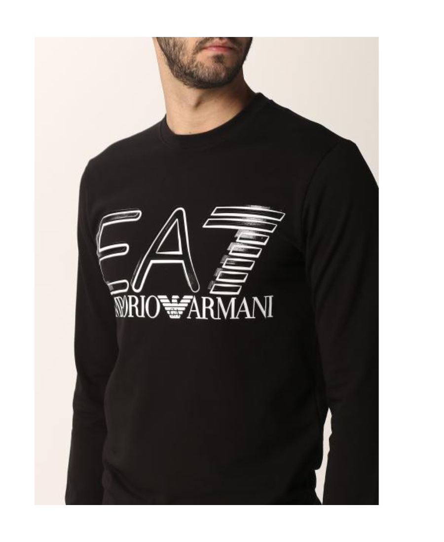 Ea7 Logo-print Sweatshirt In Black