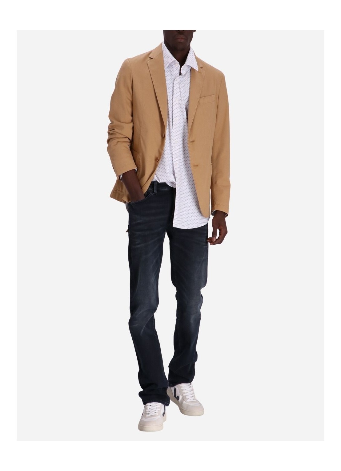 Hugo Boss Slim-fit Jacket In Performance-stretch Jersey In Nude