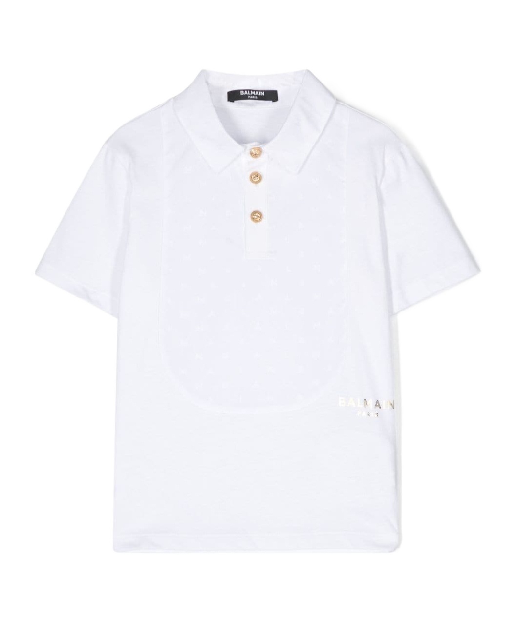 BALMAIN LOGO-JACQUARD POLO SHIRT