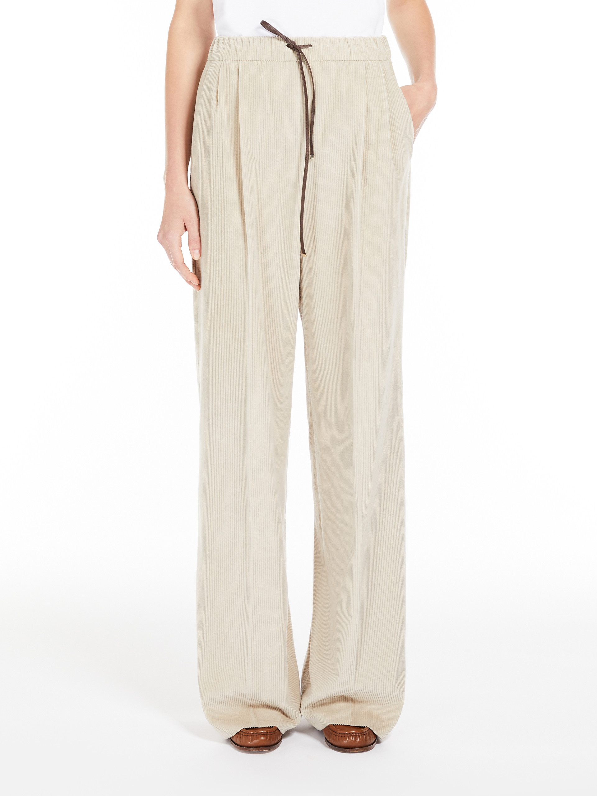Max Mara Elastic Waist Casual Pants In Nude