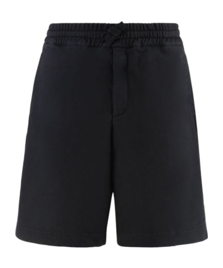 Alexander Mcqueen Logo Embroidered Drawstring Shorts In Black