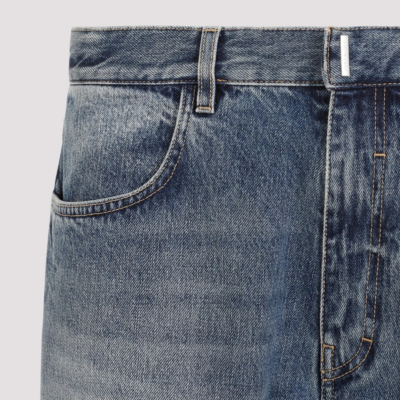 Givenchy Logo Plaque Straight-leg Jeans In Blue