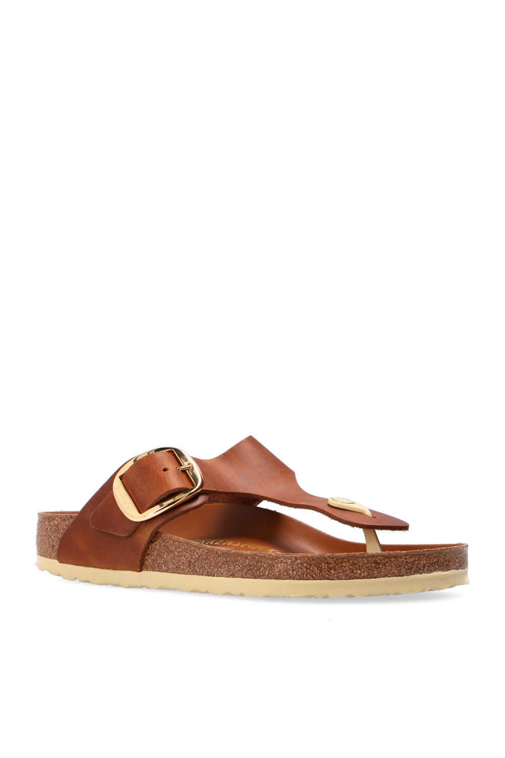 Birkenstock Gizeh Big Buckle Oiled Leather Sandals In Brown