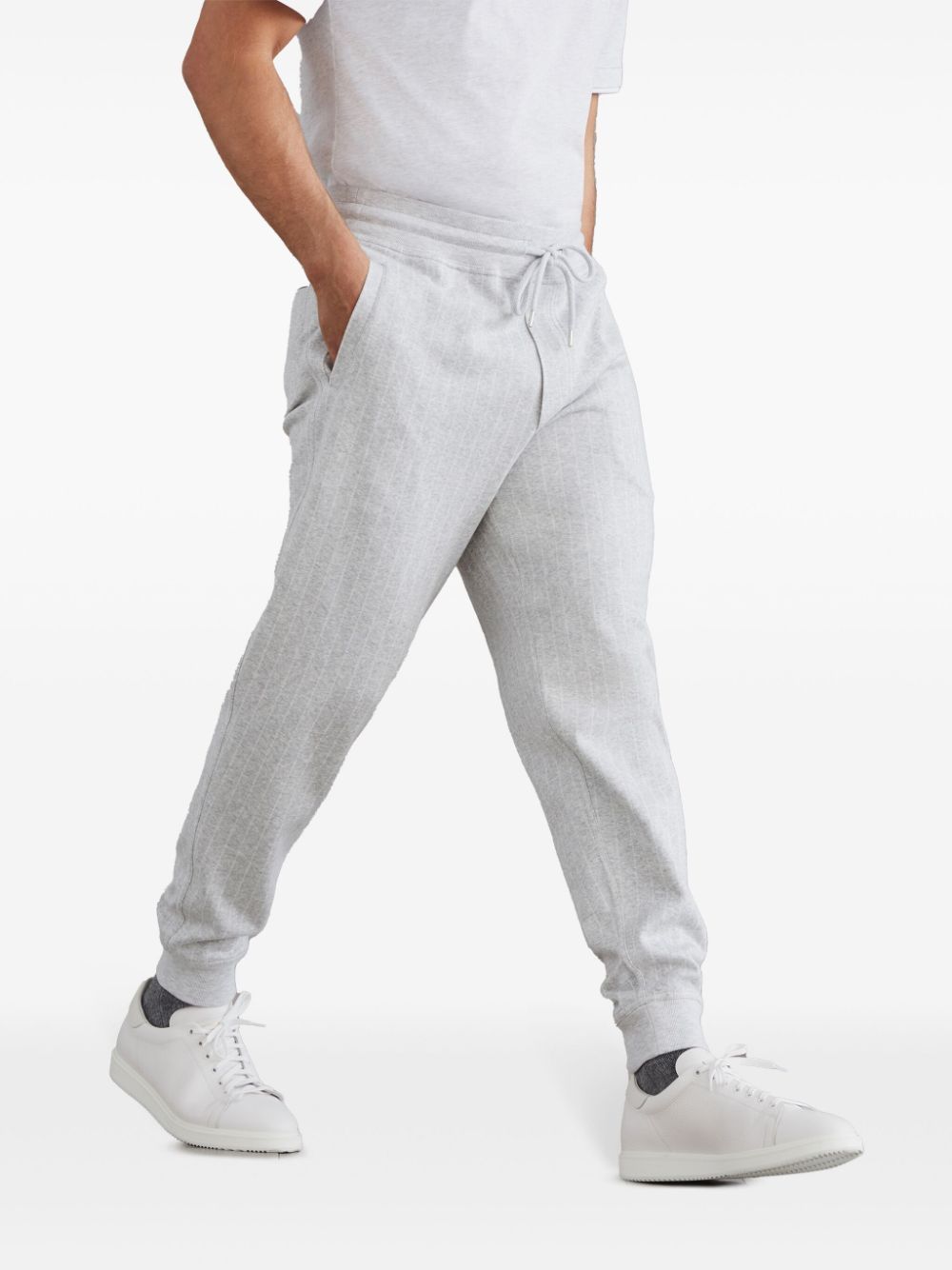 Brunello Cucinelli Striped Track Pants In White