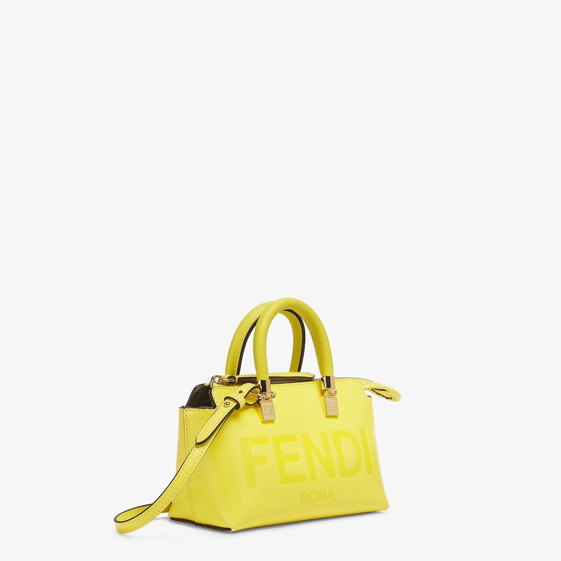 Fendi Mini By The Way Boston Tote Bag In Yellow