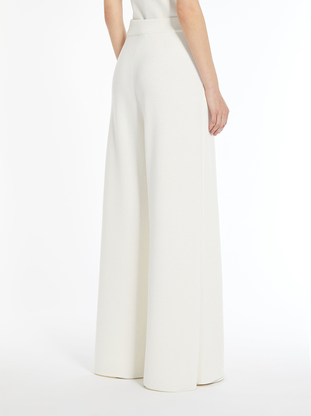 Max Mara Wide-leg Casual Pants In White