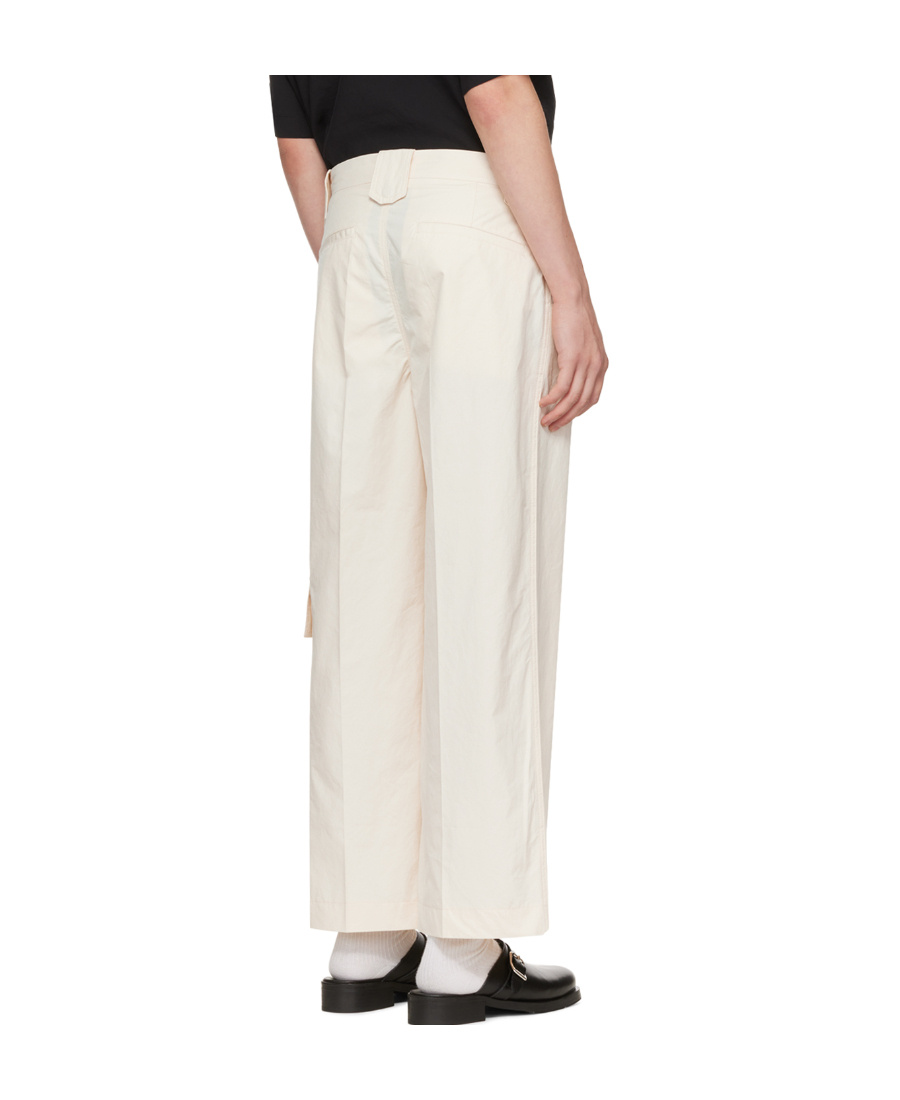 Nanushka Utility Pocket Wide-leg Trousers In White