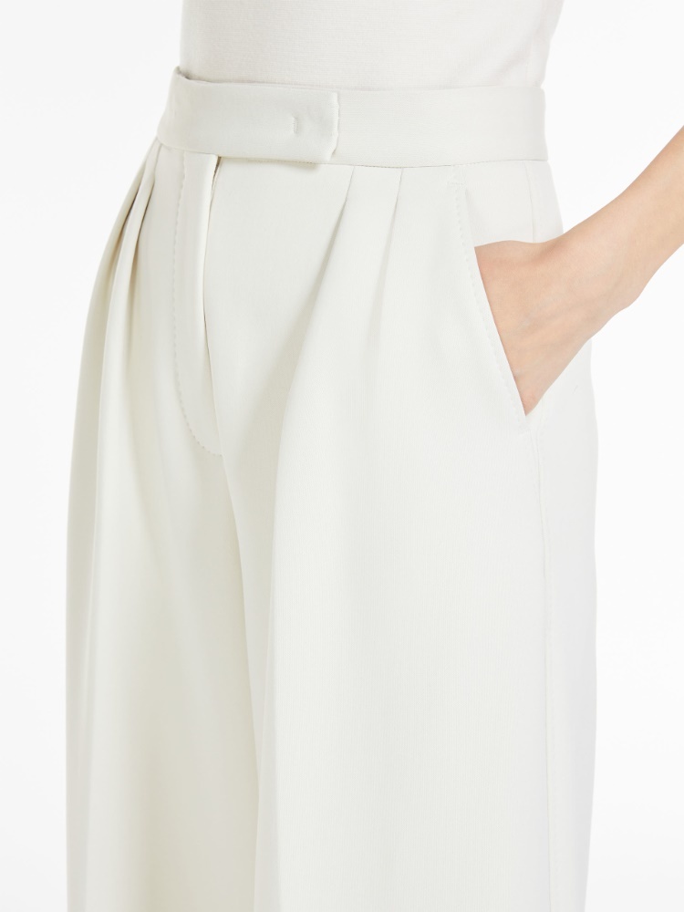 Max Mara Aversa High-rise Linen Wide-leg Pants In White