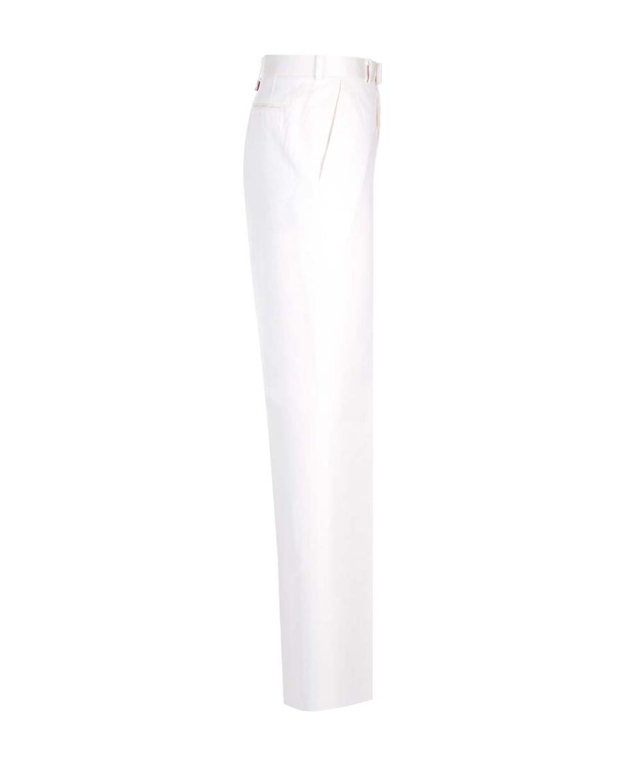 Shop Thom Browne Straight-leg Cotton Tousers In White
