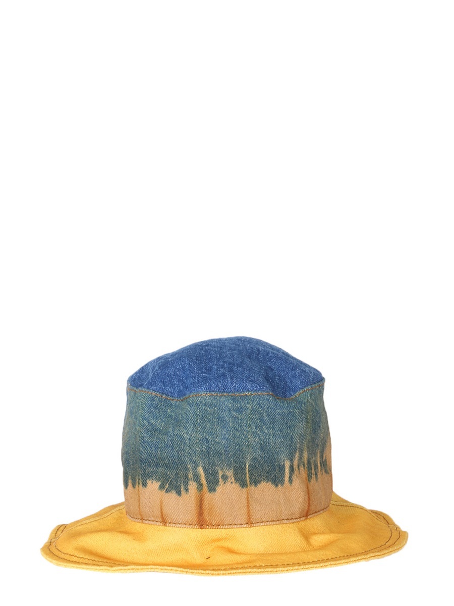Alberta Ferretti Bucket Hat With Tie Dye Print In Yellow
