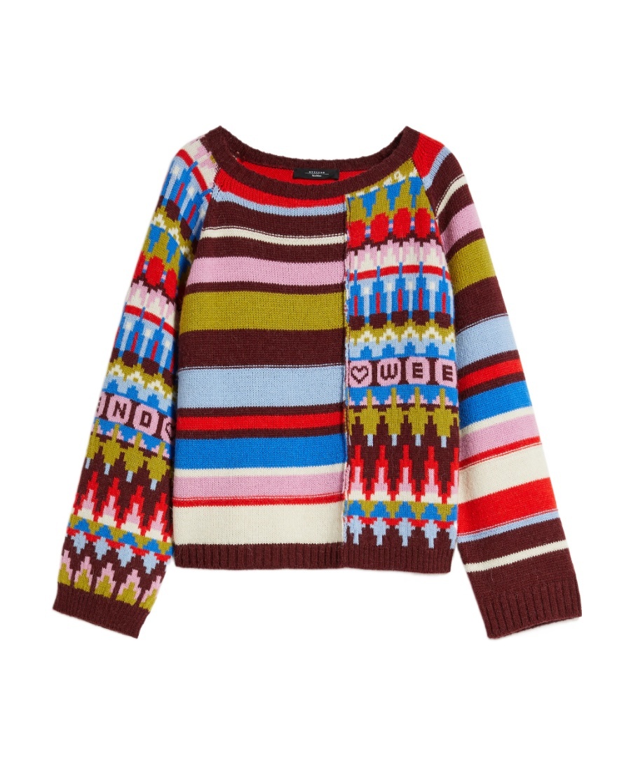 Weekend Max Mara Spliced Knitted Sweater In Brown