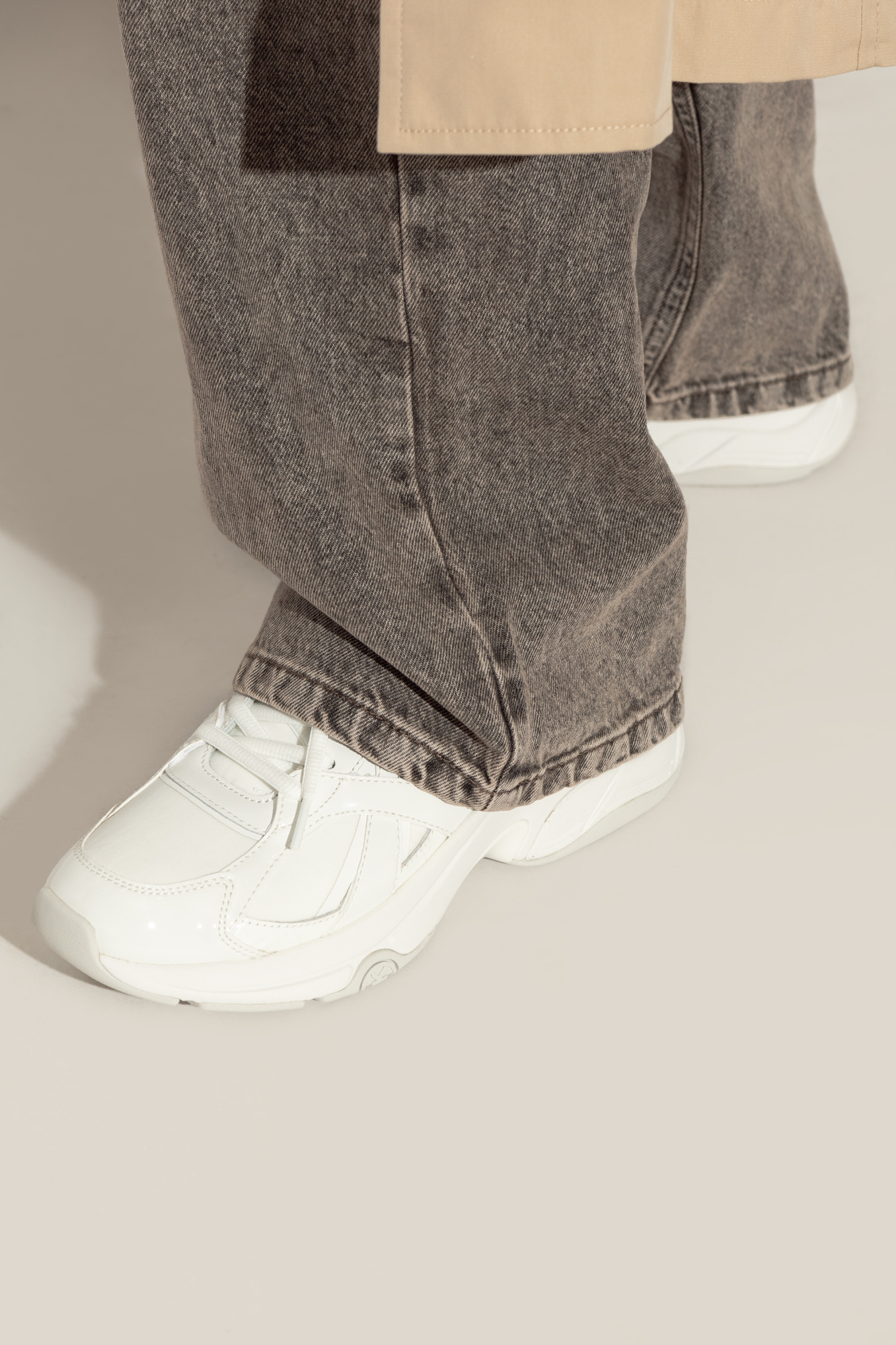 Shop Michael Michael Kors Leo Trainers In White