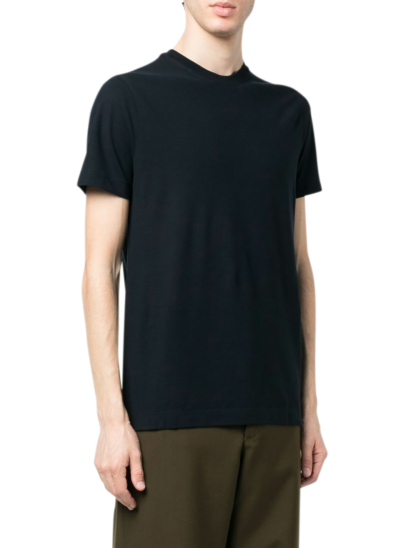 Zanone Blue Cotton T-shirt In Black