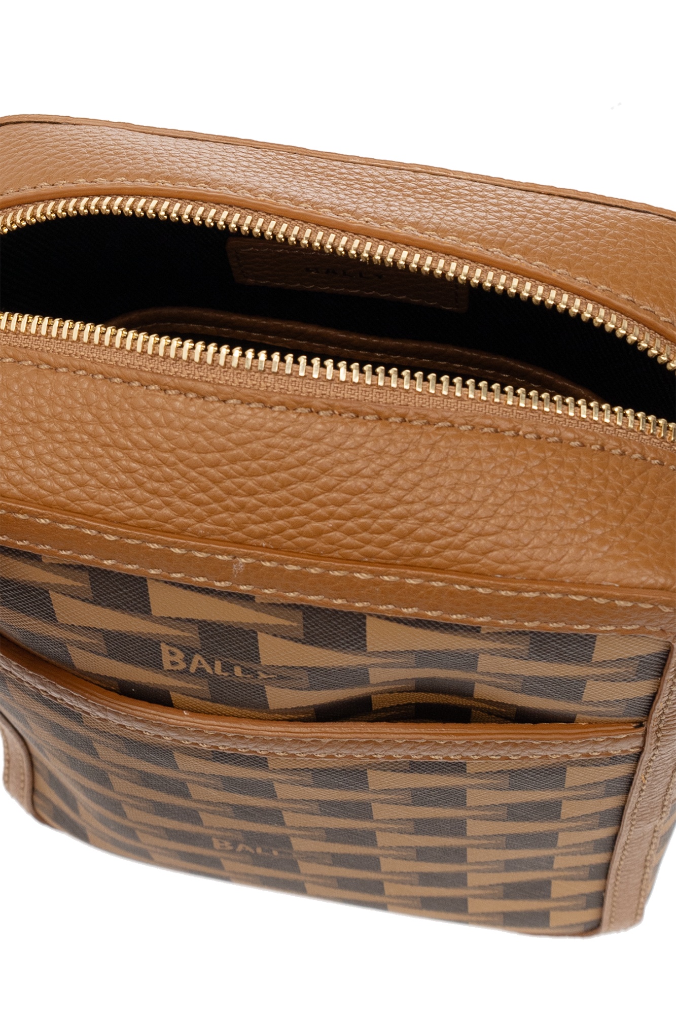 Bally Zip-up Shoulder Bag In Brown
