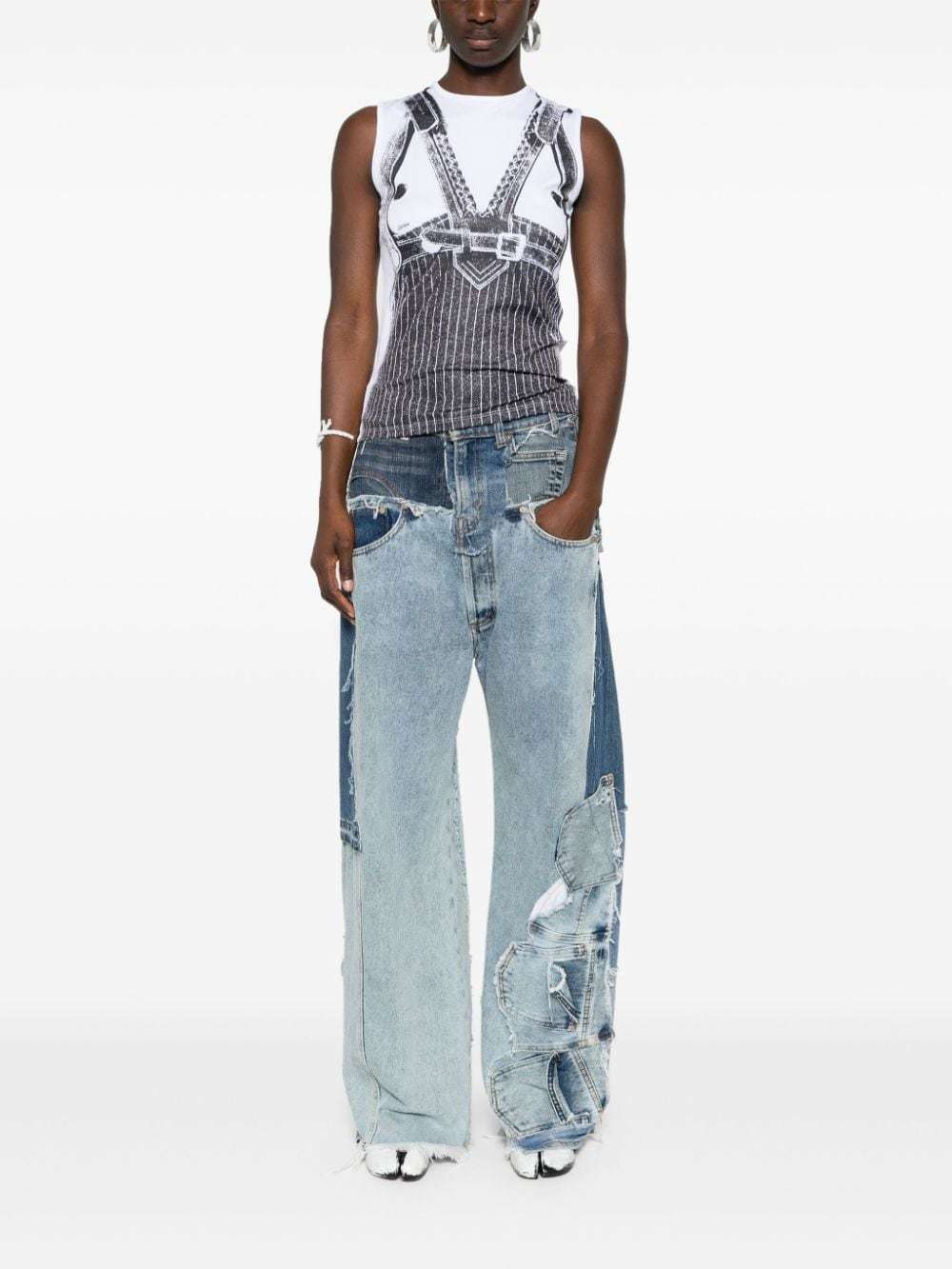 Jean Paul Gaultier Sleeveless T-shirt In Black