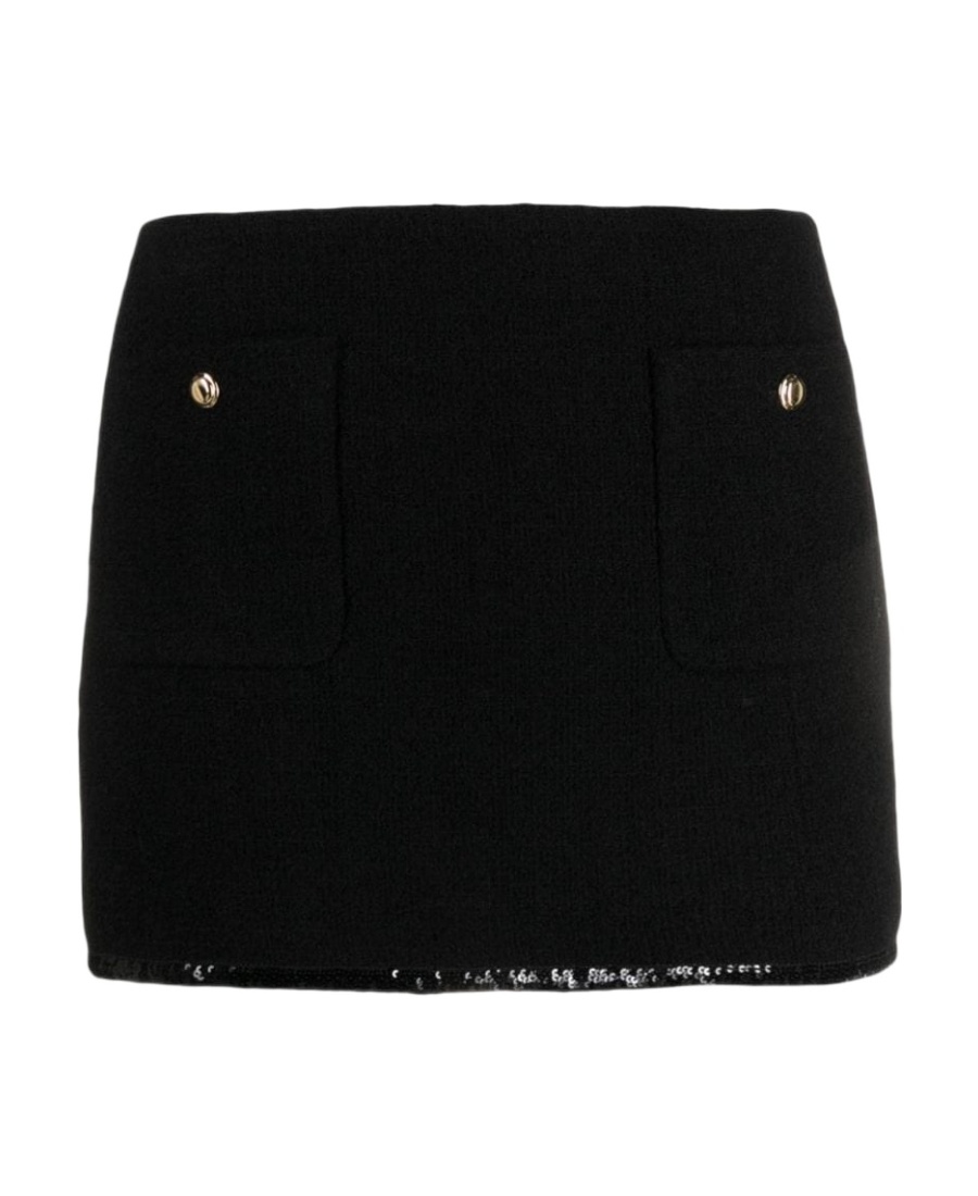 Miu Miu Skirt With Front Pockets And Textured Fabric In Black