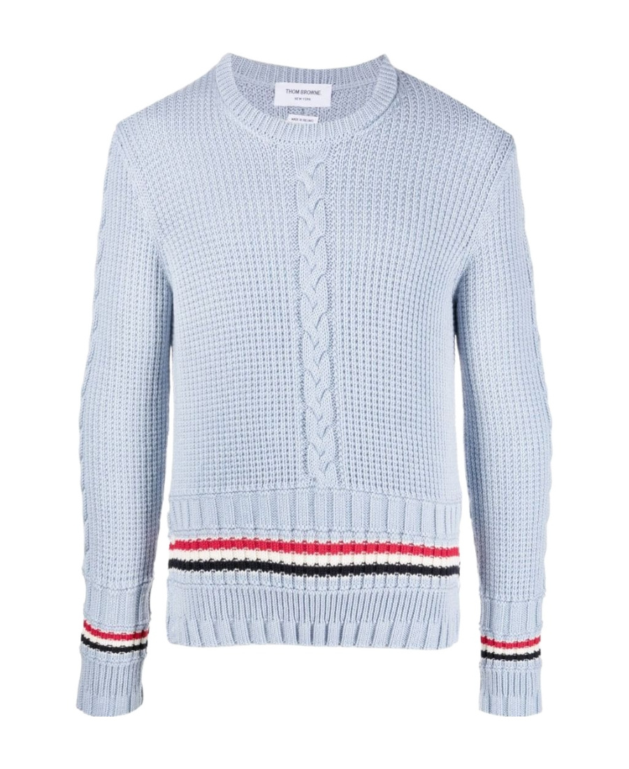 Thom Browne Stripe-detail Wool Cardigan In Blue