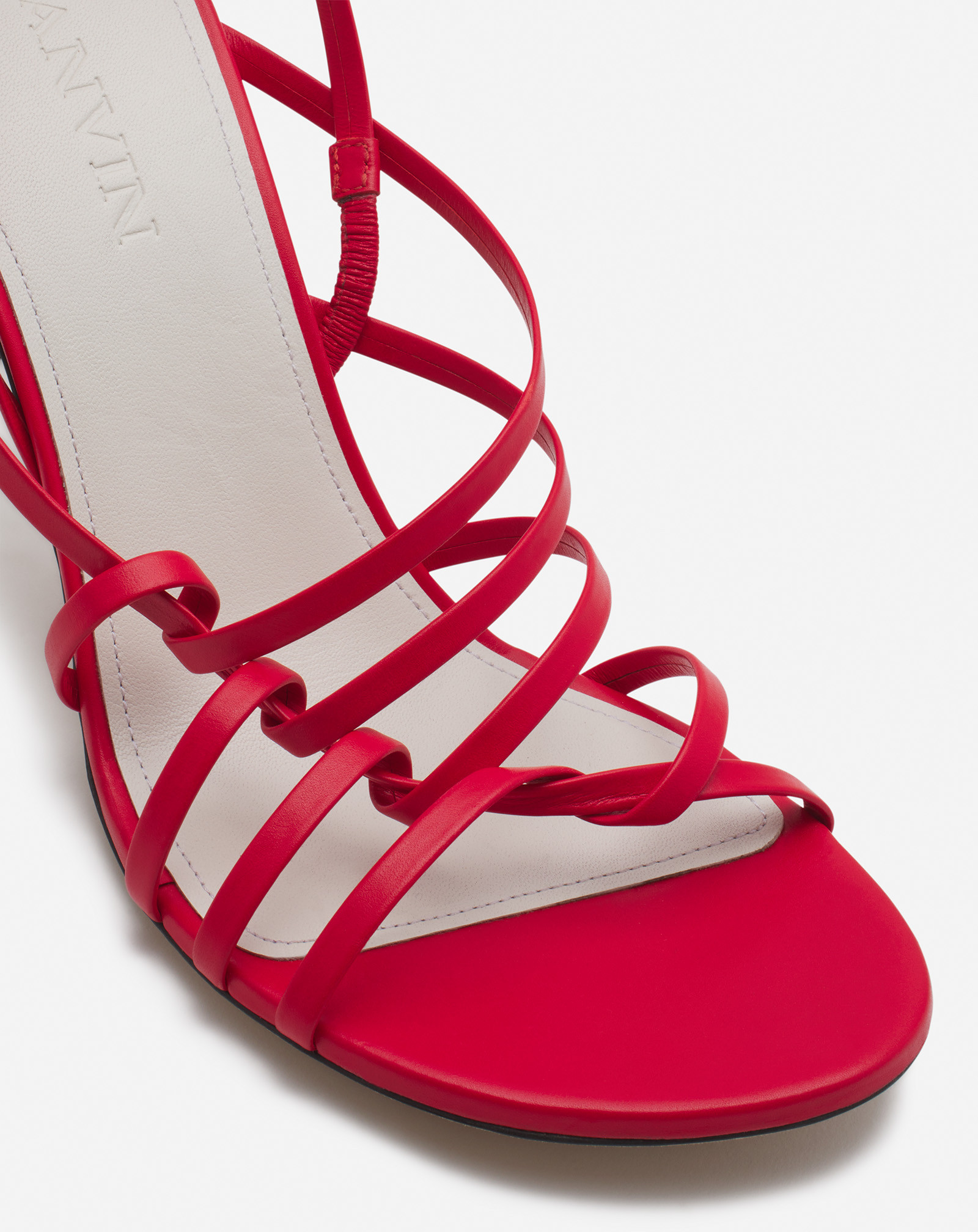Lanvin Sequence 70mm Leather Sandals In Red