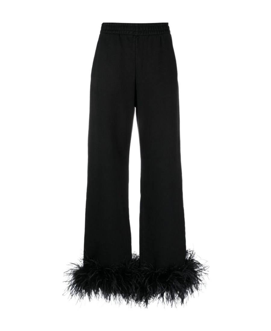 Prada Jogginghose Aus Baumwollfleece Mit Federbesatz In Black