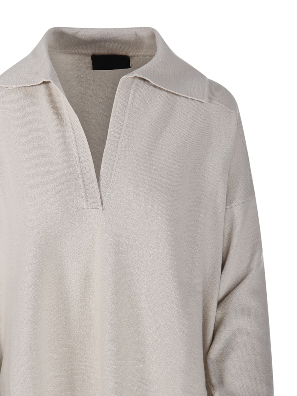 Roberto Collina Long Sleeve Ribbed Sweater In Gray