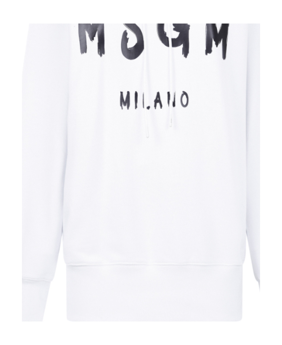 Msgm Logo-print Cotton Hoodie In Black